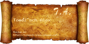 Tomásch Alex névjegykártya